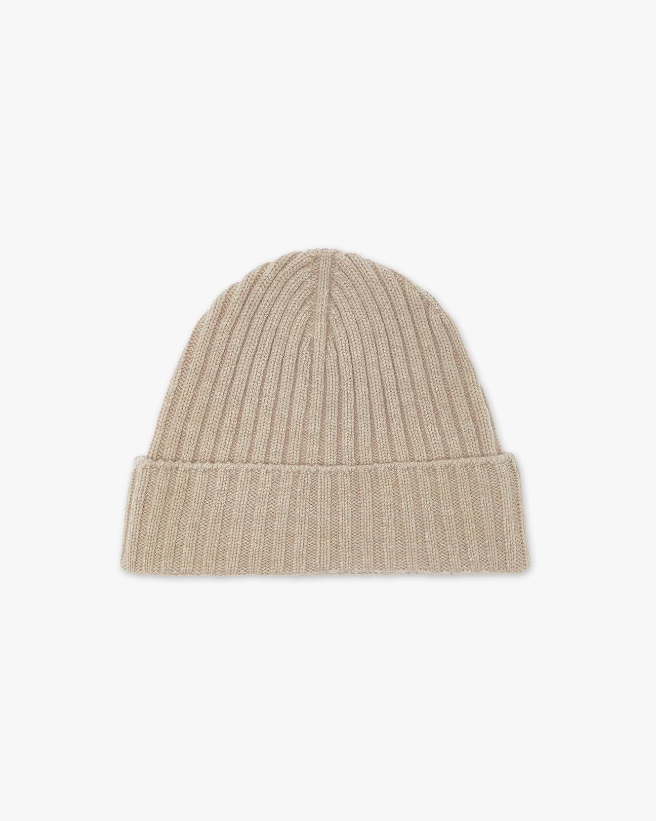 MAISON Cashmere Classic Ivory Knit Cuffed Beanie - Women Ivory Classic Cableknit Cashmere Hat – Melina main image 4