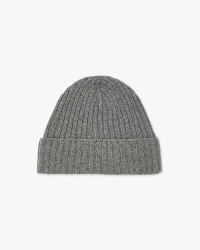 Women's Ribbed Hat - Medium Grey Cashmere