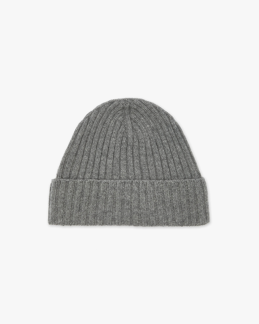 Women's Ribbed Hat - Medium Grey Cashmere