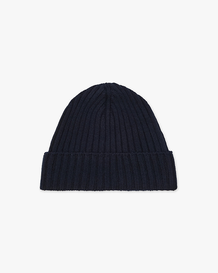 Women's Ribbed Hat - Night Blue Cashmere