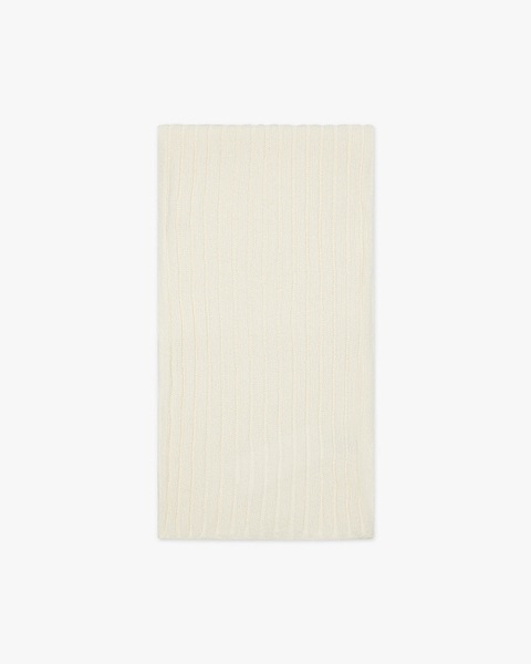 Women's Ribbed Scarf - White Cashmere