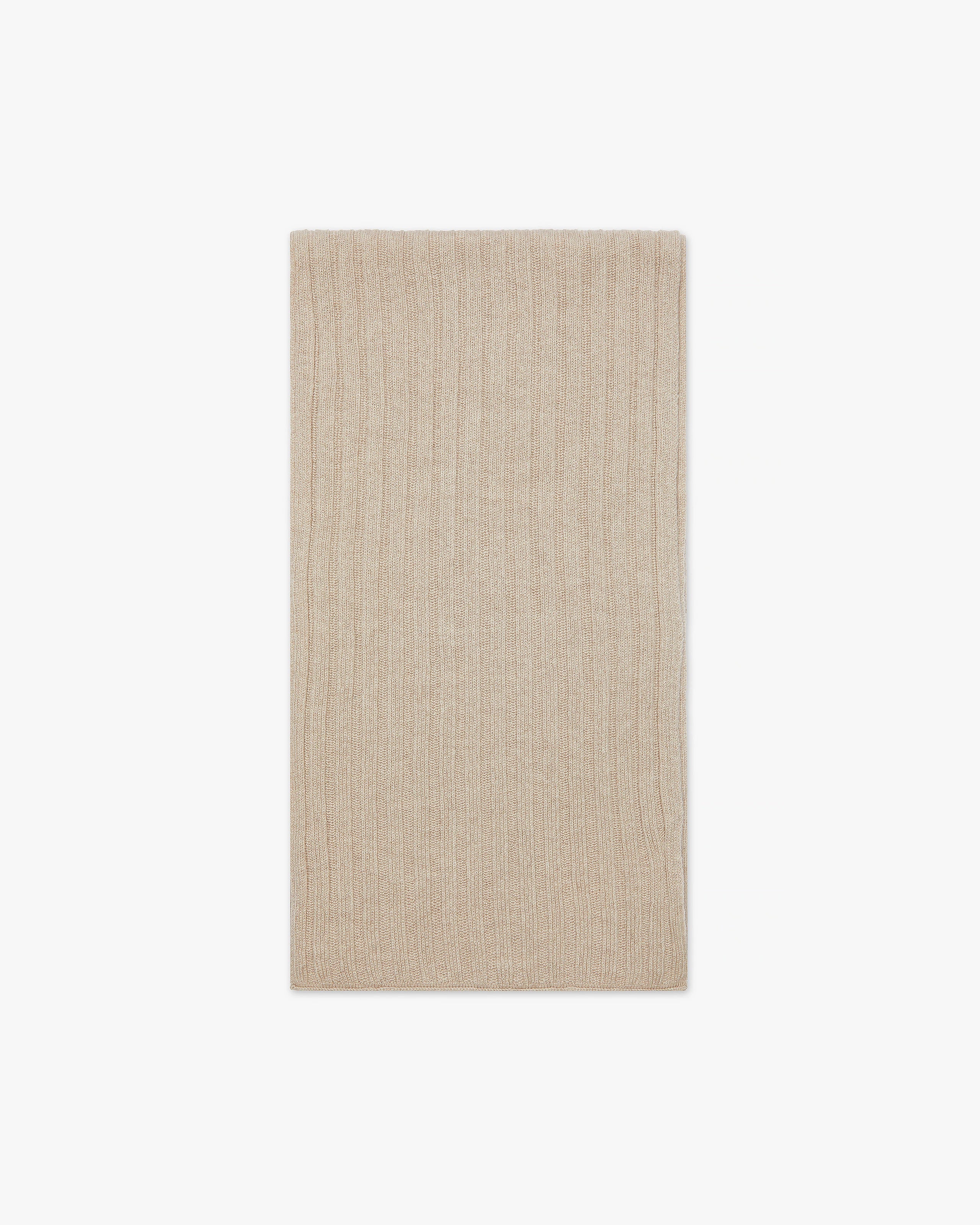Women's Ribbed Scarf - Beige Cashmere