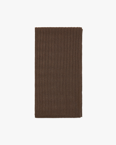 Women's Ribbed Scarf - Brown Cashmere