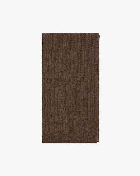 Women's Ribbed Scarf - Brown Cashmere