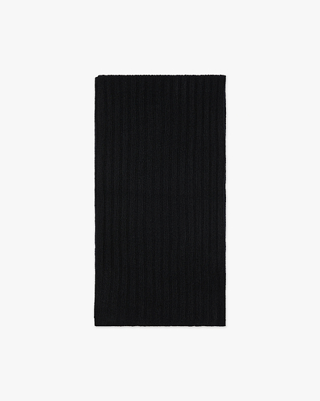 Women's Ribbed Scarf - Black Cashmere