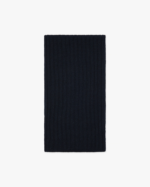 Women's Ribbed Scarf - Night Blue Cashmere