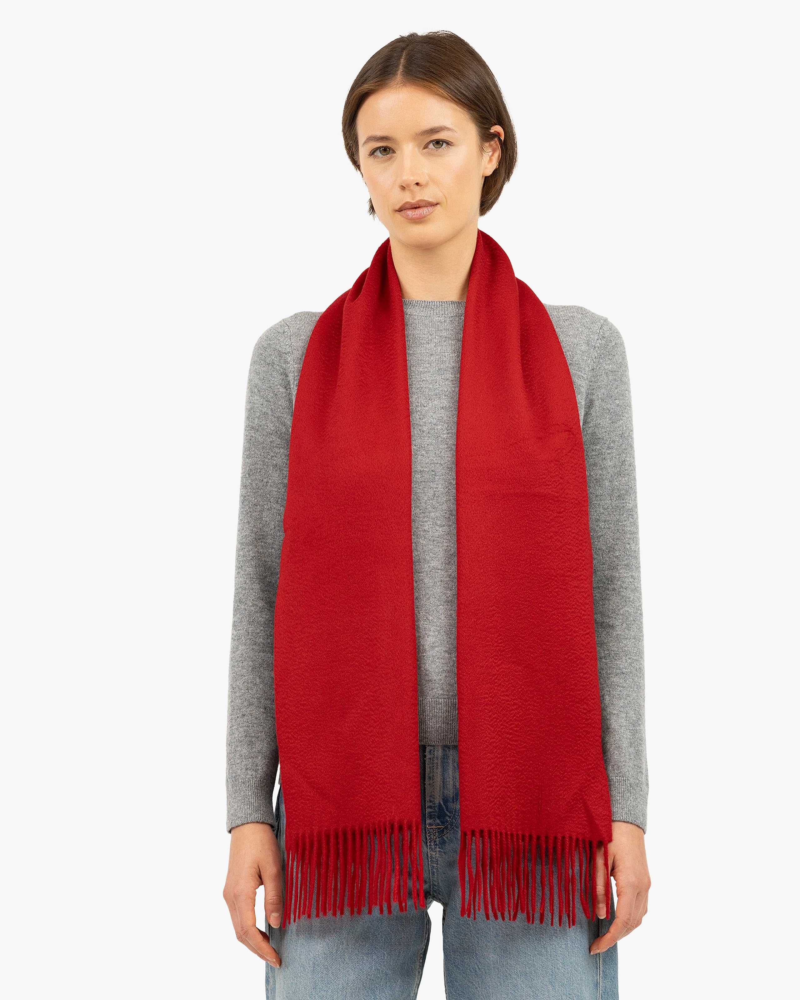 Women's Courmayeur Scarf - Red Cashmere