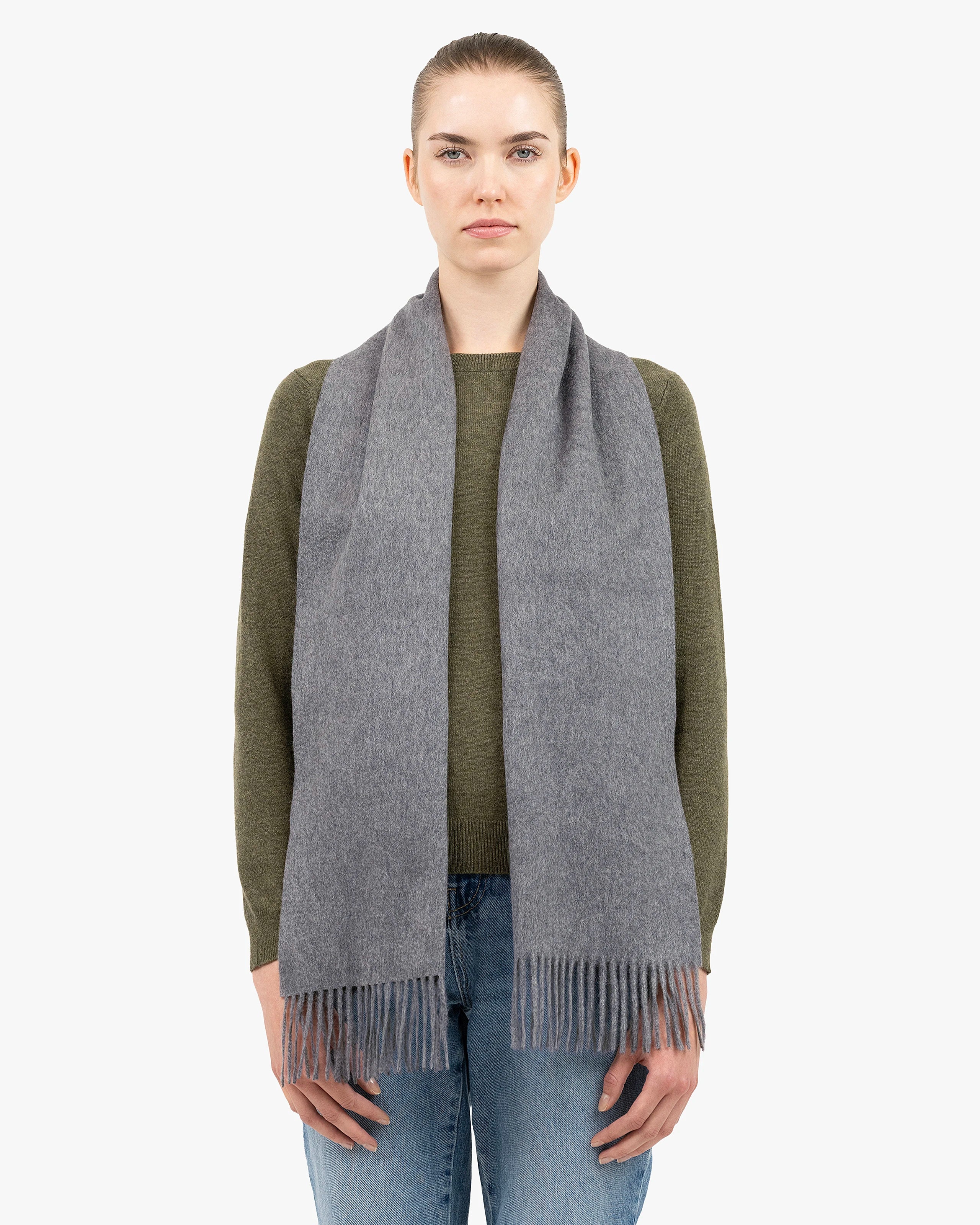 Women's Courmayeur Scarf - Grey Cashmere