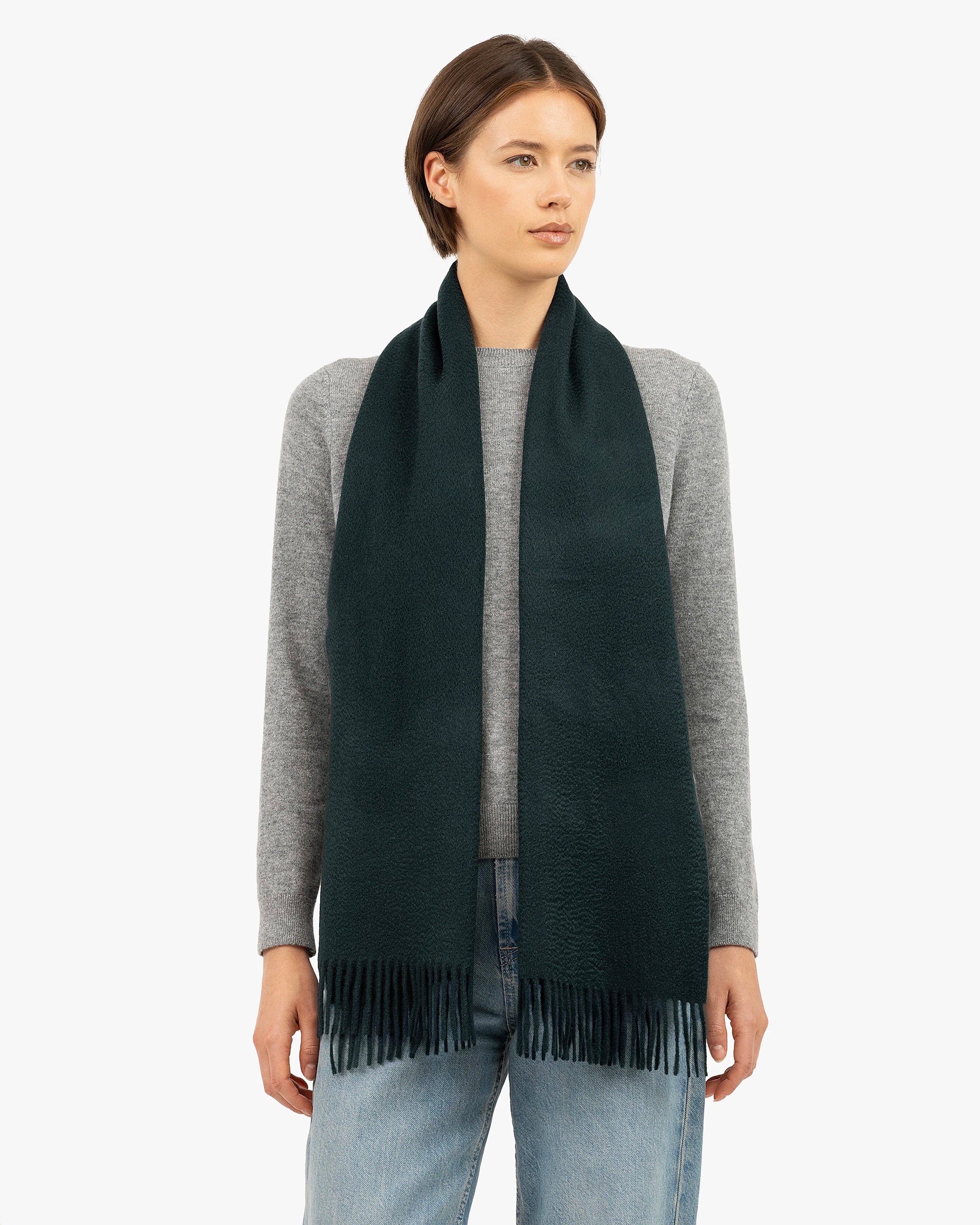 Women's Courmayeur Scarf - Green Cashmere