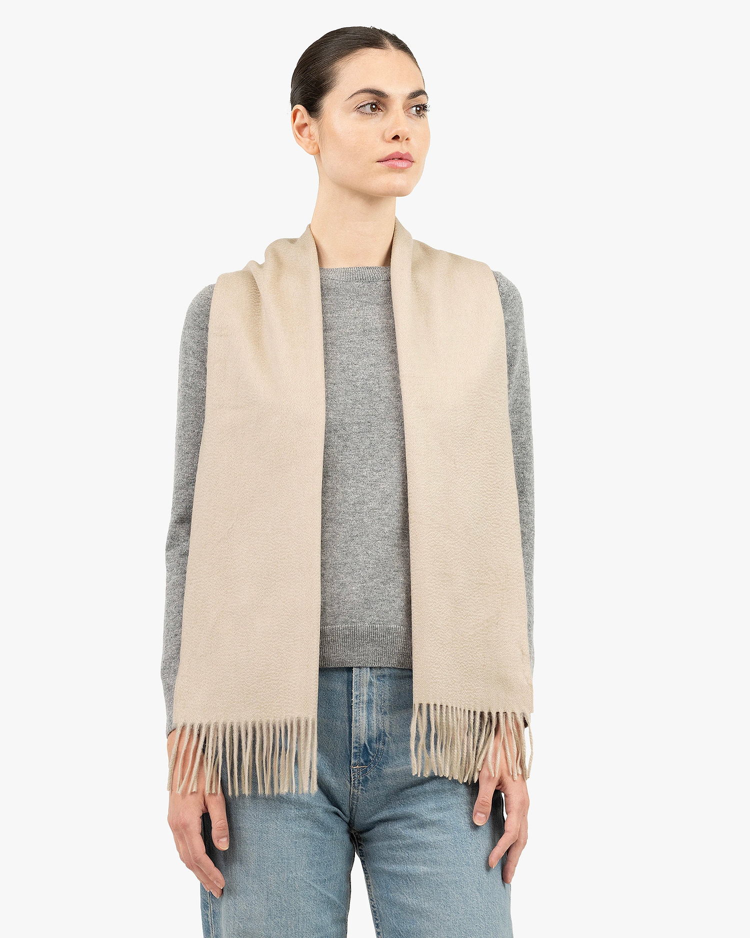 Women's Courmayeur Scarf - Beige Cashmere