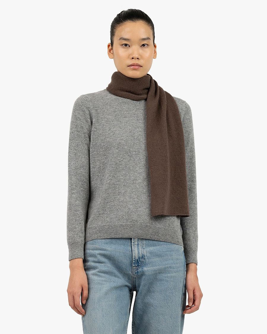 Women's Essential Scarf - Brown Cashmere