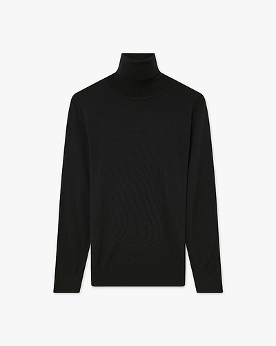 Women's Seraphine Turtleneck Sweater - Black Merino Superfine