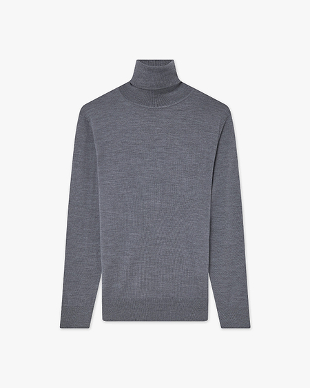 Women's Seraphine Turtleneck Sweater - Grey Merino Superfine