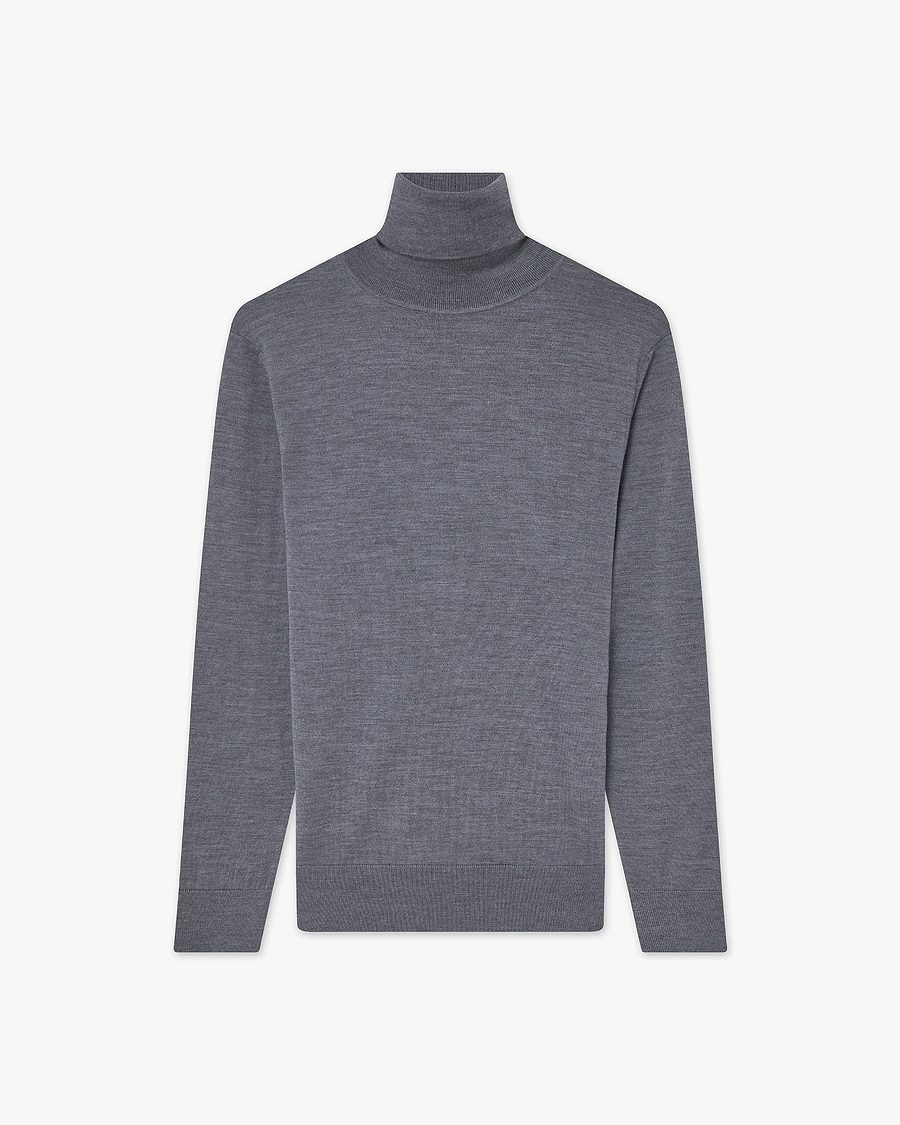 Women's Seraphine Turtleneck Sweater - Grey Merino Superfine