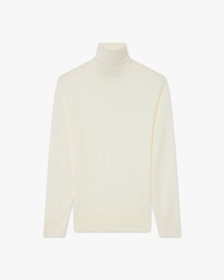 Women's Seraphine Turtleneck Sweater - White Merino Superfine