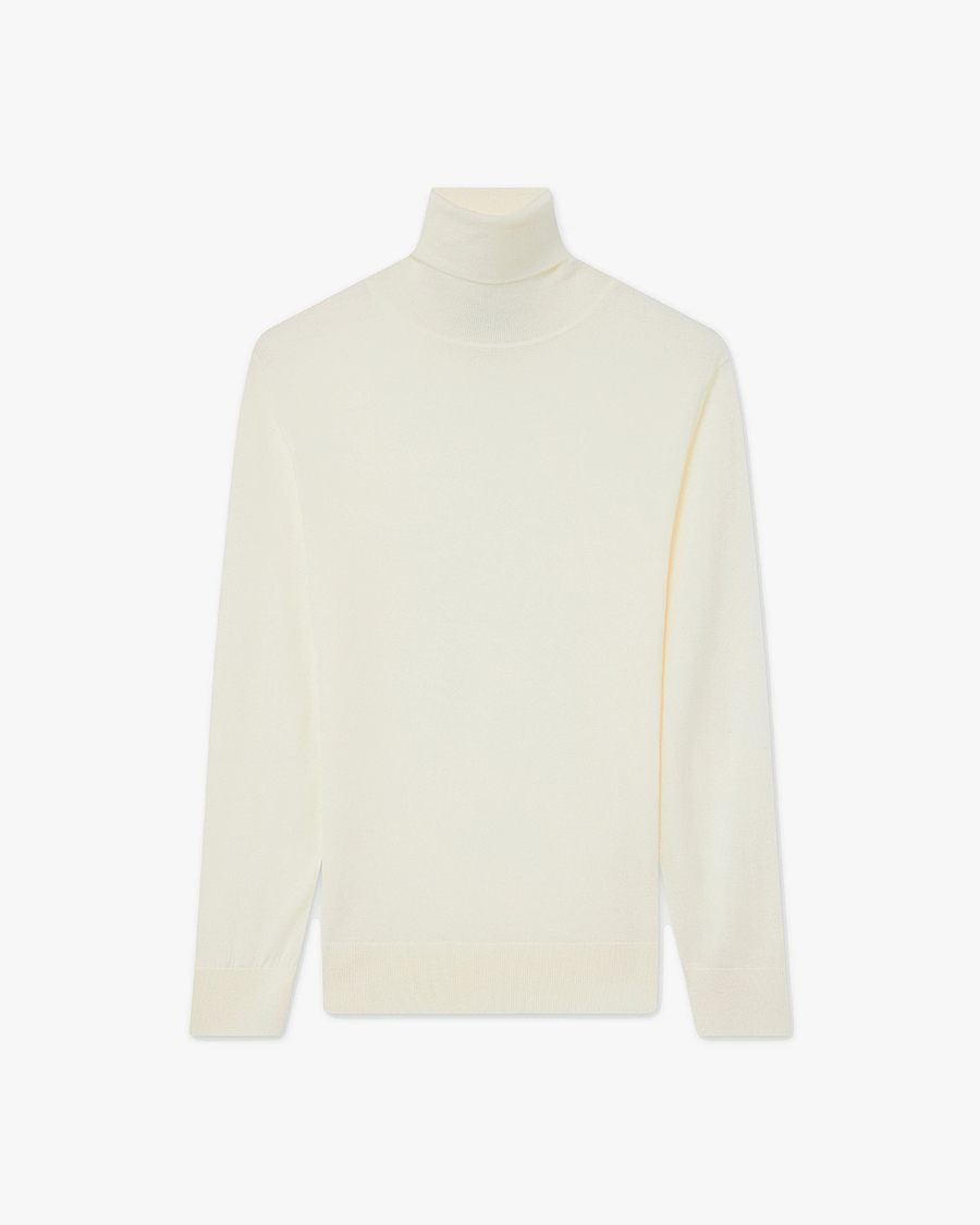 Women's Seraphine Turtleneck Sweater - White Merino Superfine