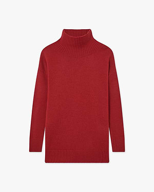 Siena Mock Neck Sweater - Red
