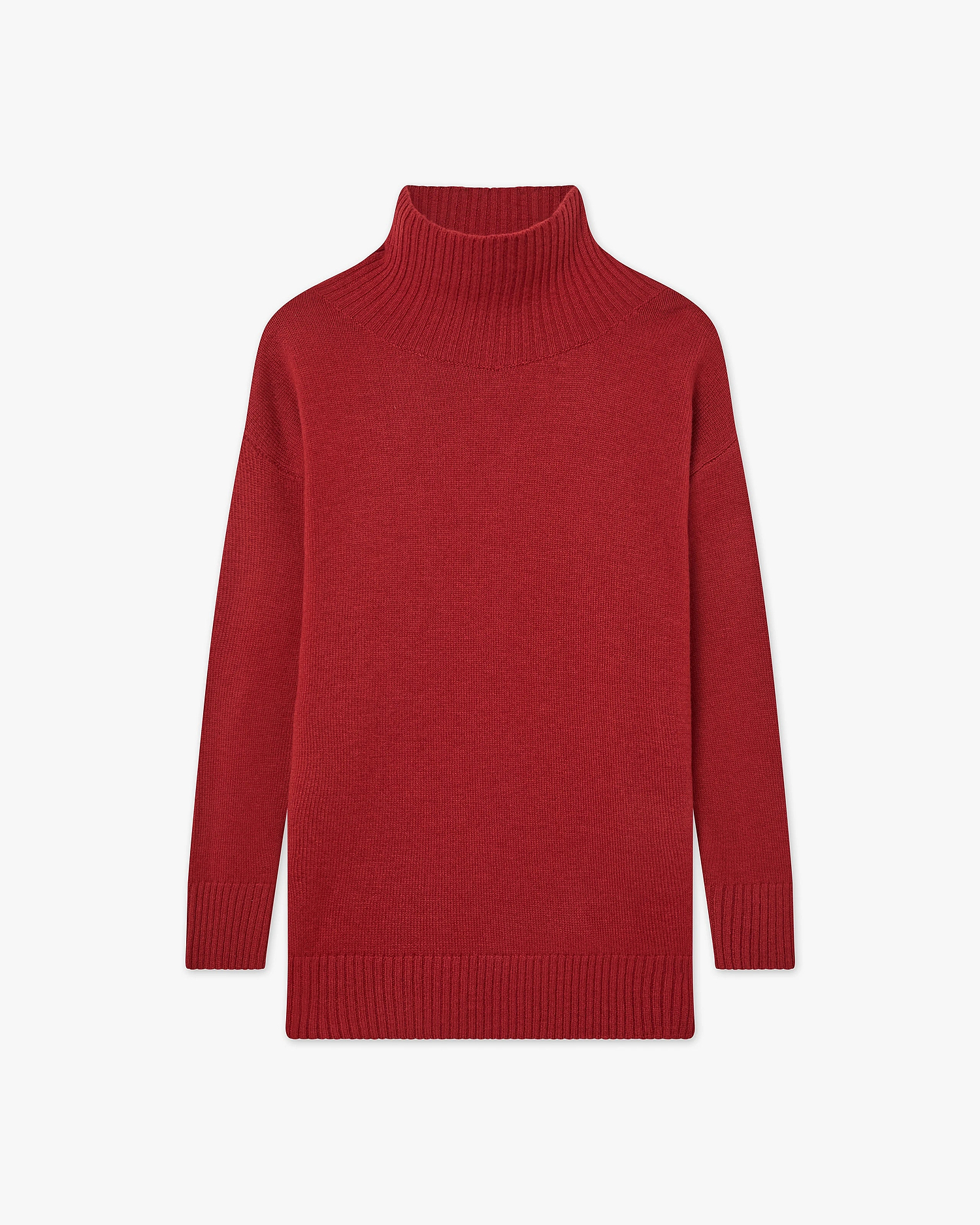 Siena Mock Neck Sweater - Red Merino / Cashmere