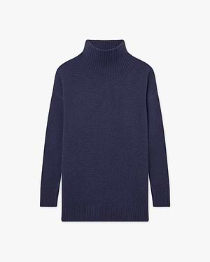 Siena Mock Neck Sweater - Blue