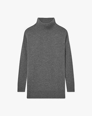 Siena Mock Neck Sweater - Medium Grey