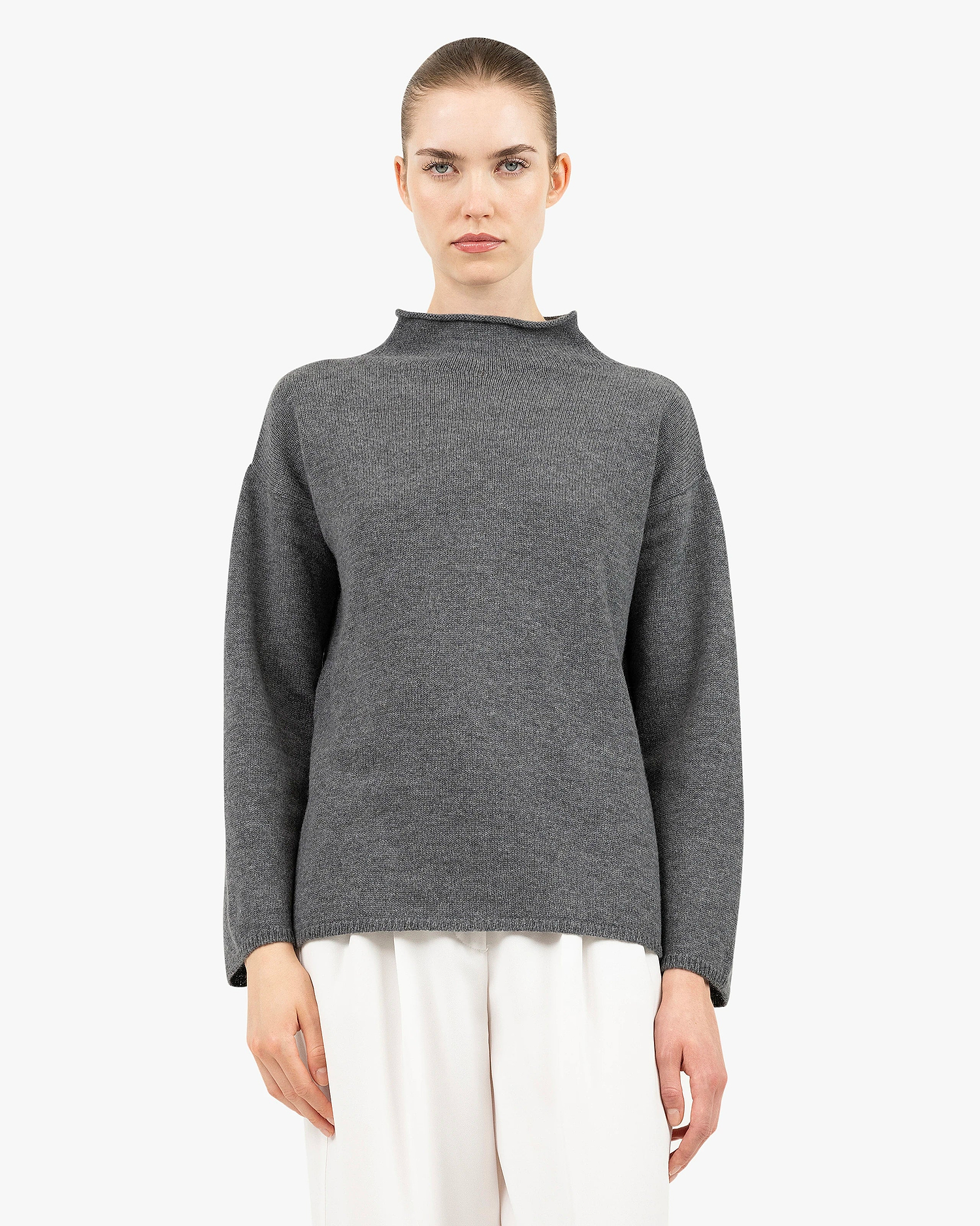 Women's Siena Sweater - Medium Grey Merino / Cashmere