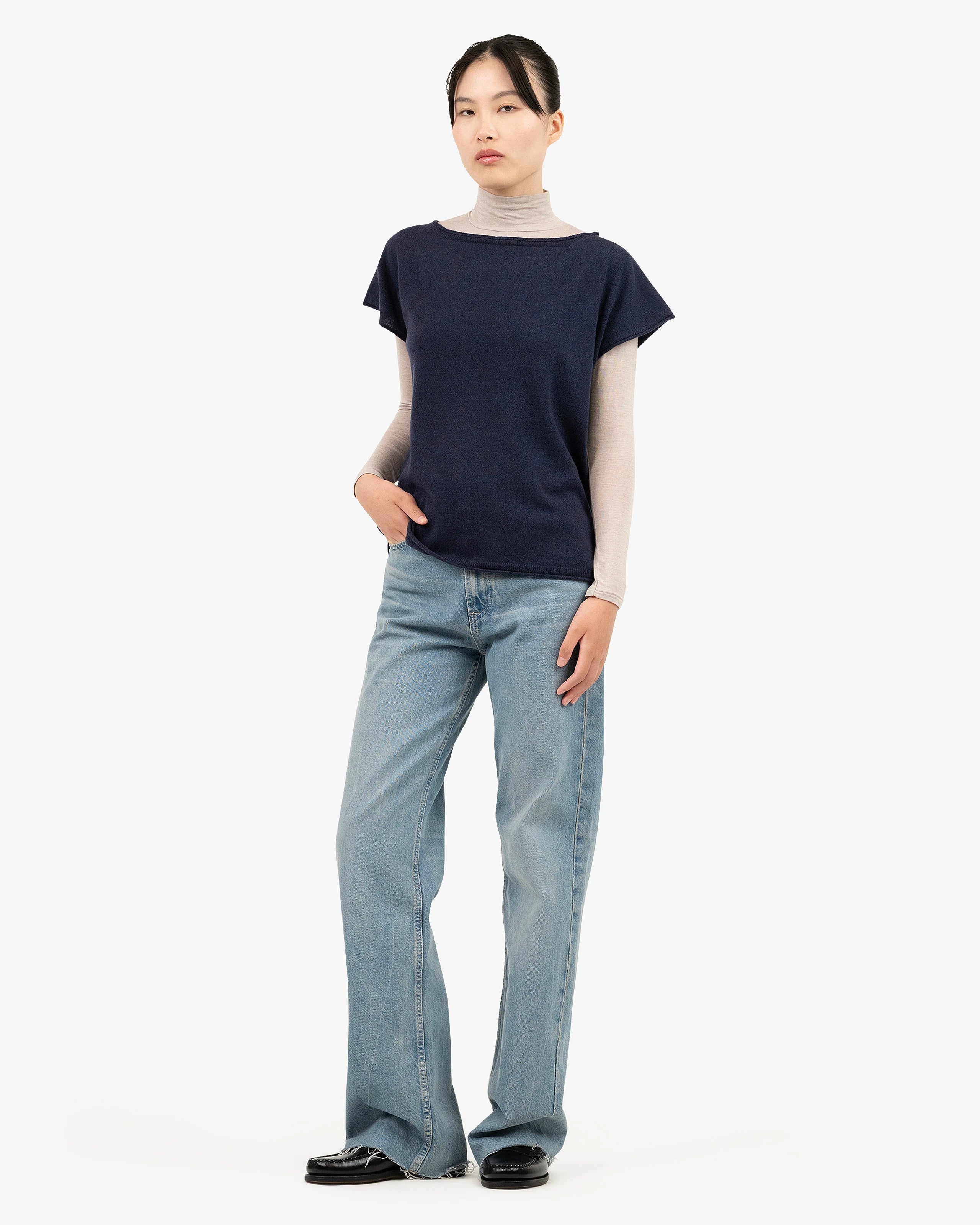 Siena Top Sweater - Blue Merino / Cashmere