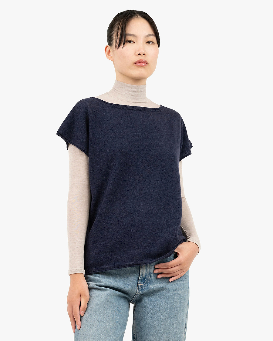 Siena Top Sweater - Blue Merino / Cashmere