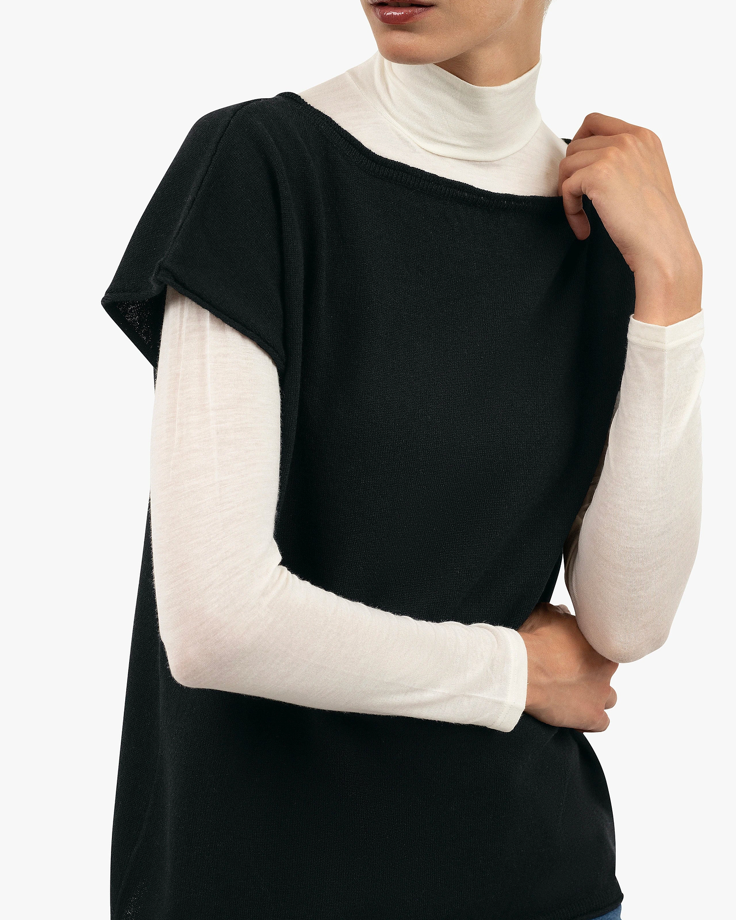 Siena Top Sweater - Black Merino / Cashmere