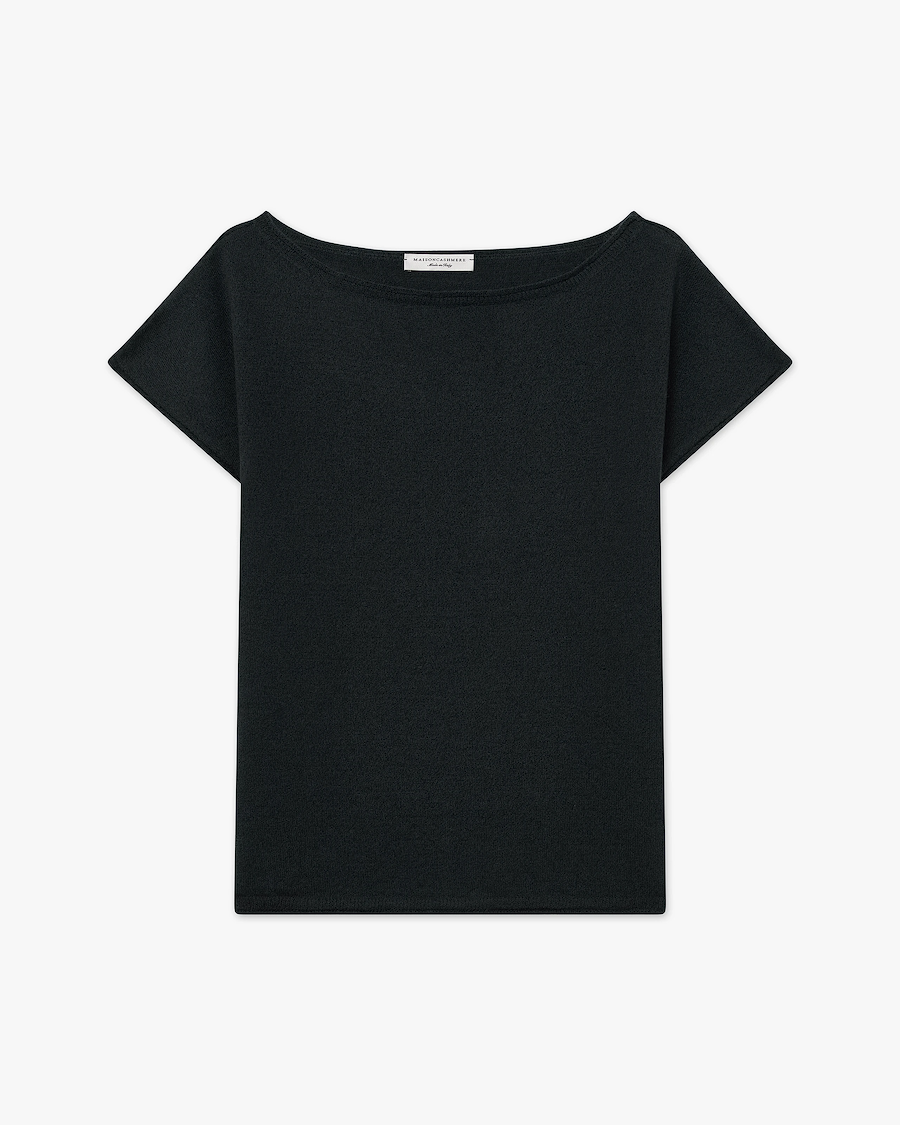 Siena Top Sweater - Black Merino / Cashmere