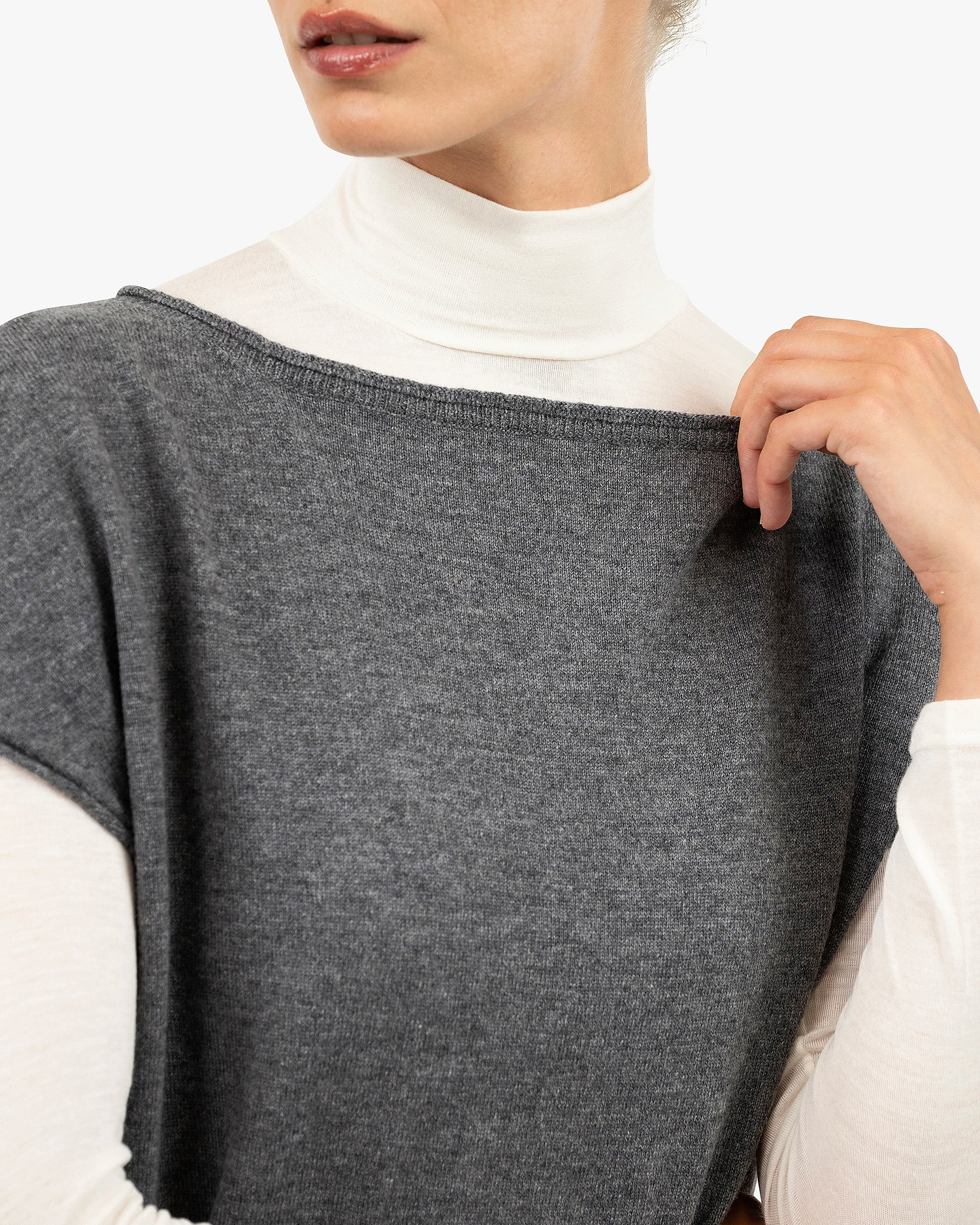 Siena Top Sweater - Medium Grey Merino / Cashmere