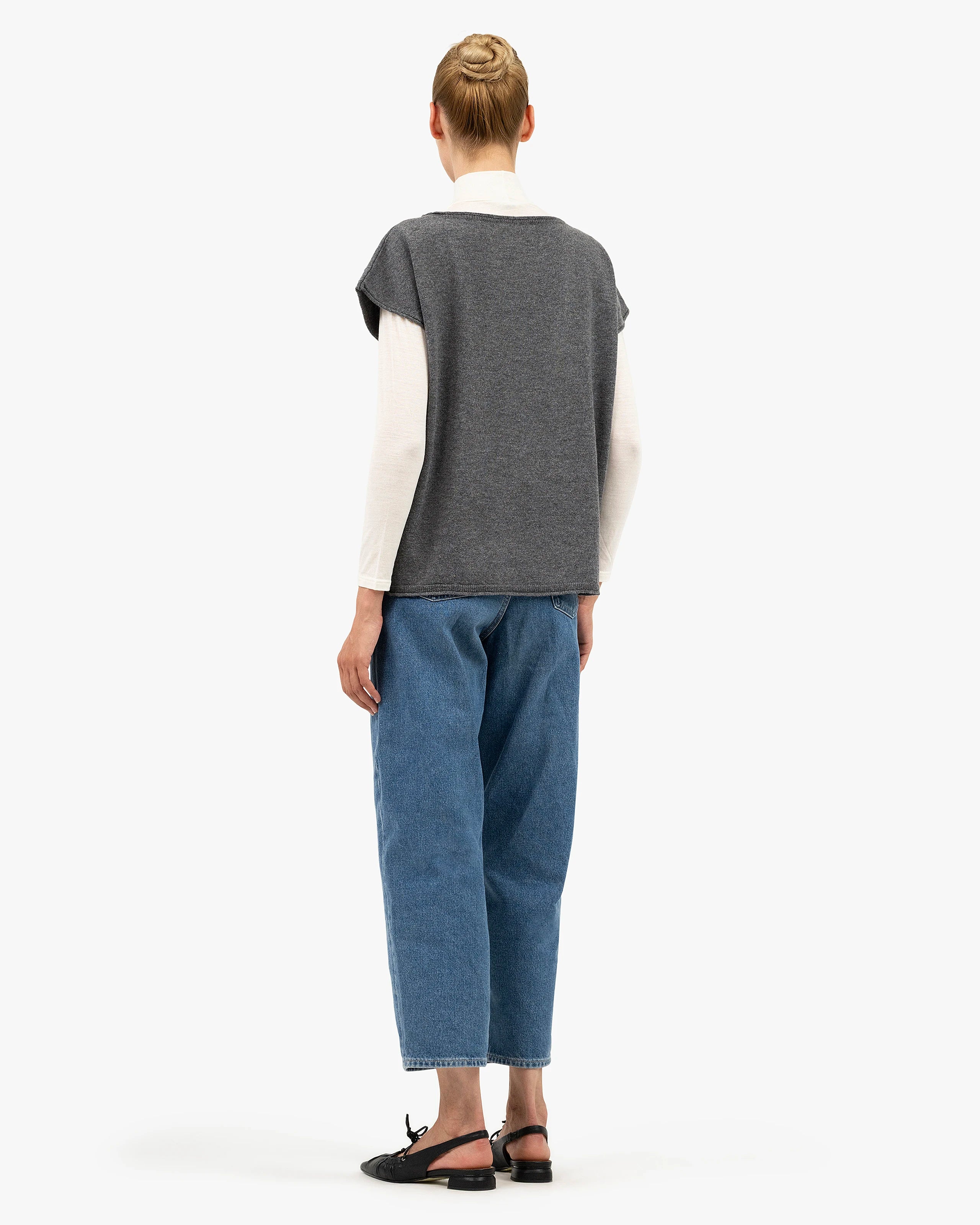 Siena Top Sweater - Medium Grey Merino / Cashmere