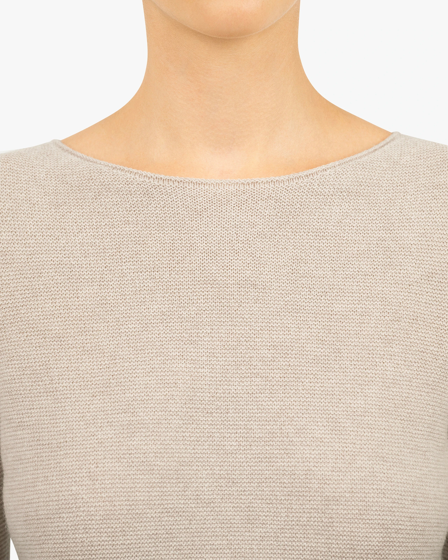 Soffio Boat Neck Sweater - Beige Cashmere