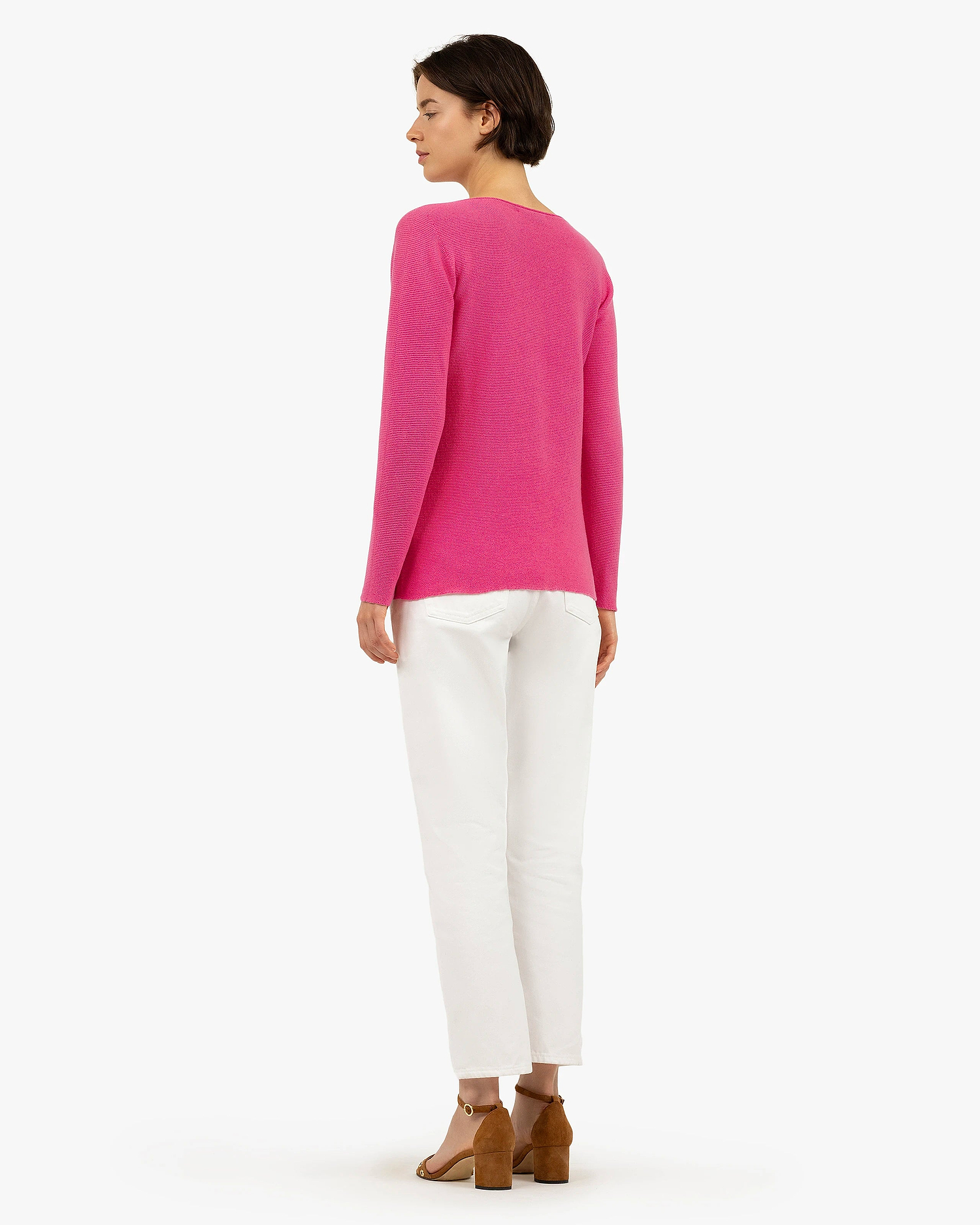 Soffio Boat Neck Sweater - Fuchsia Cashmere