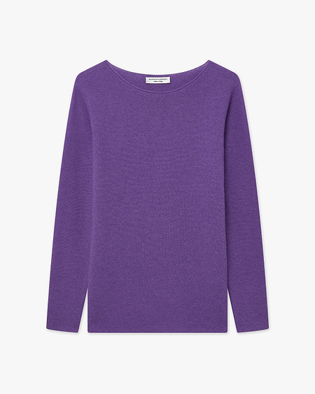 Soffio Boat Neck Sweater - Purple Cashmere