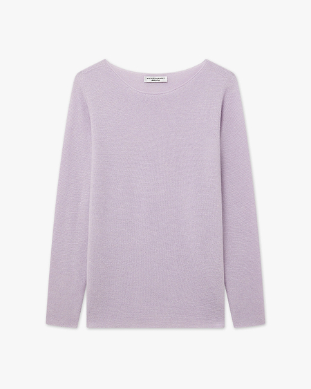 Soffio Boat Neck Sweater - Lilac Cashmere