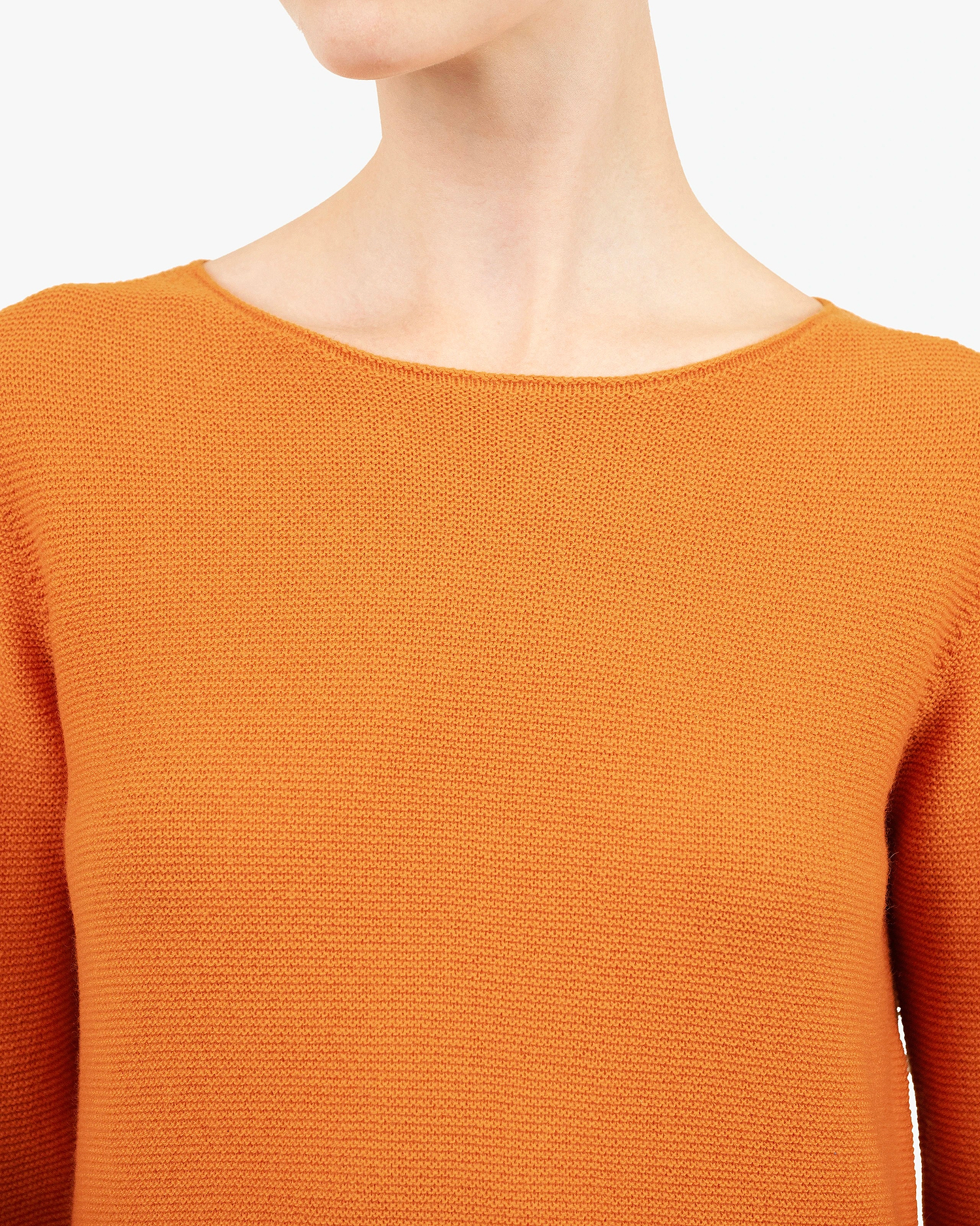 Soffio Boat Neck Sweater - Orange Cashmere