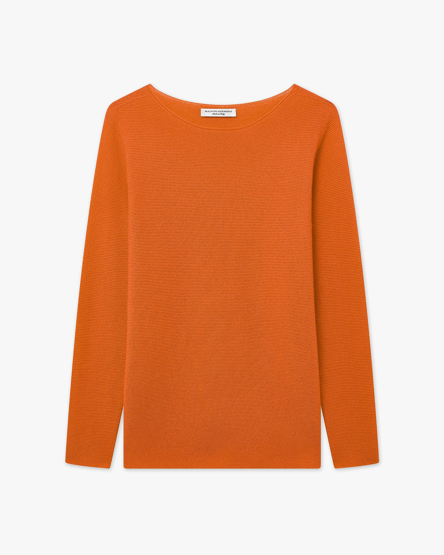 Soffio Boat Neck Sweater - Orange Cashmere