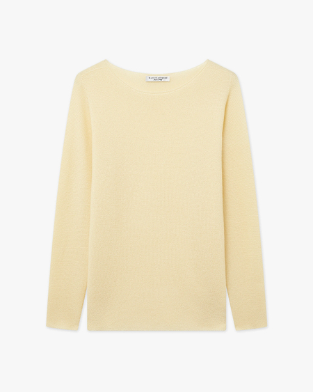 Soffio Boat Neck Sweater - Yellow Cashmere