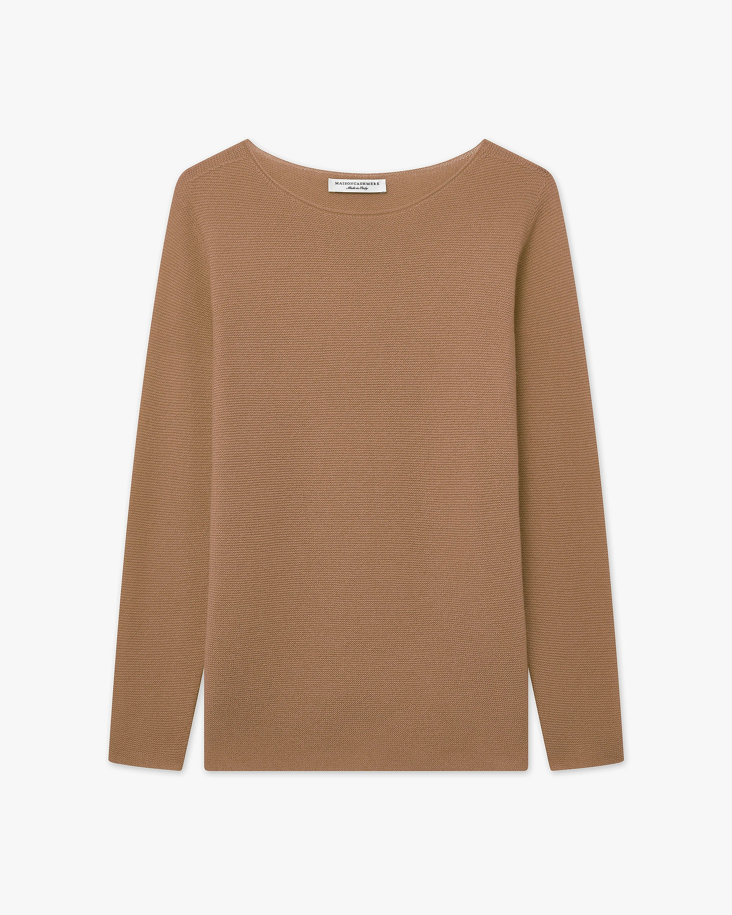 Soffio Boat Neck Sweater - Camel Cashmere
