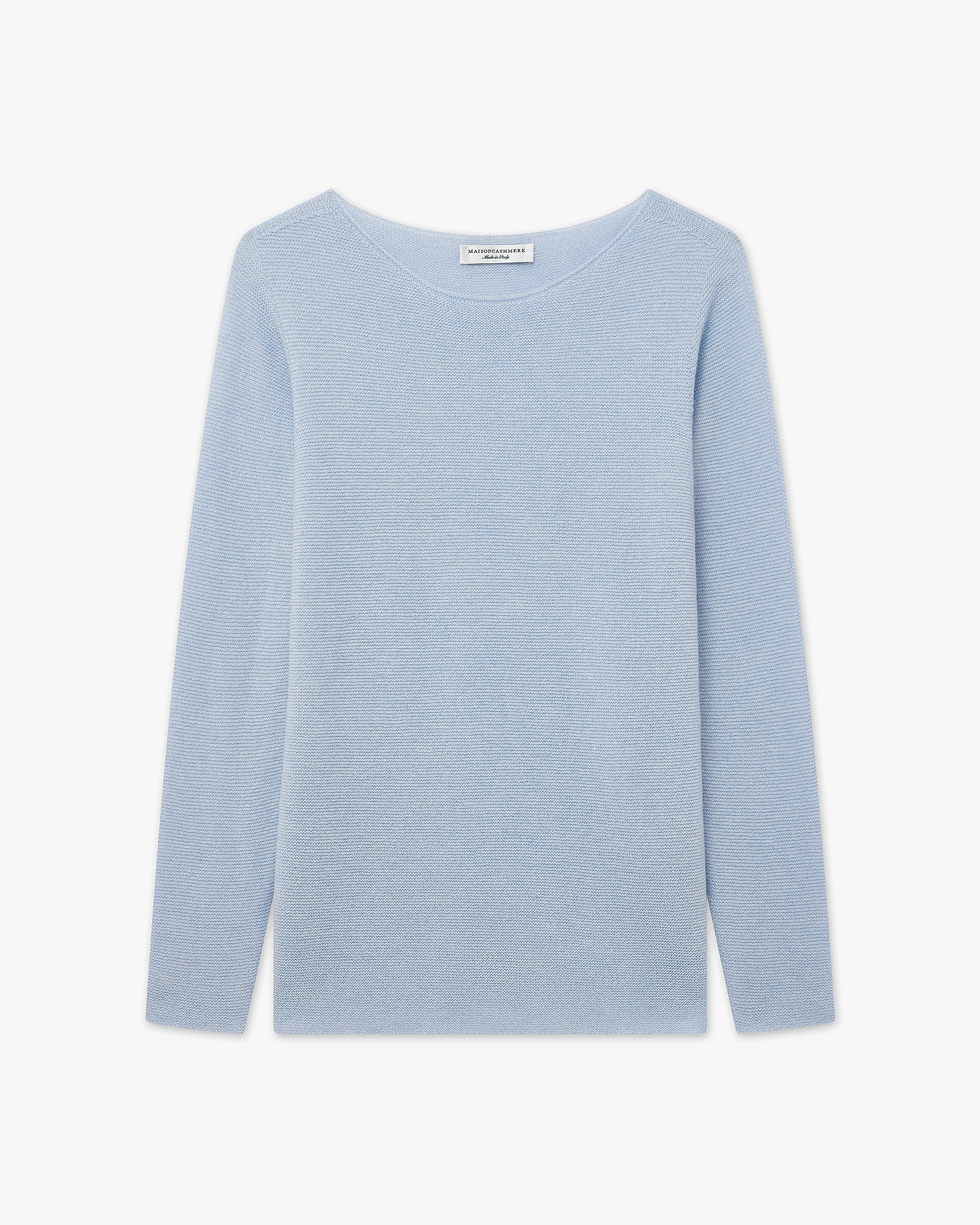 Soffio Boat Neck Sweater - Light Blue Cashmere