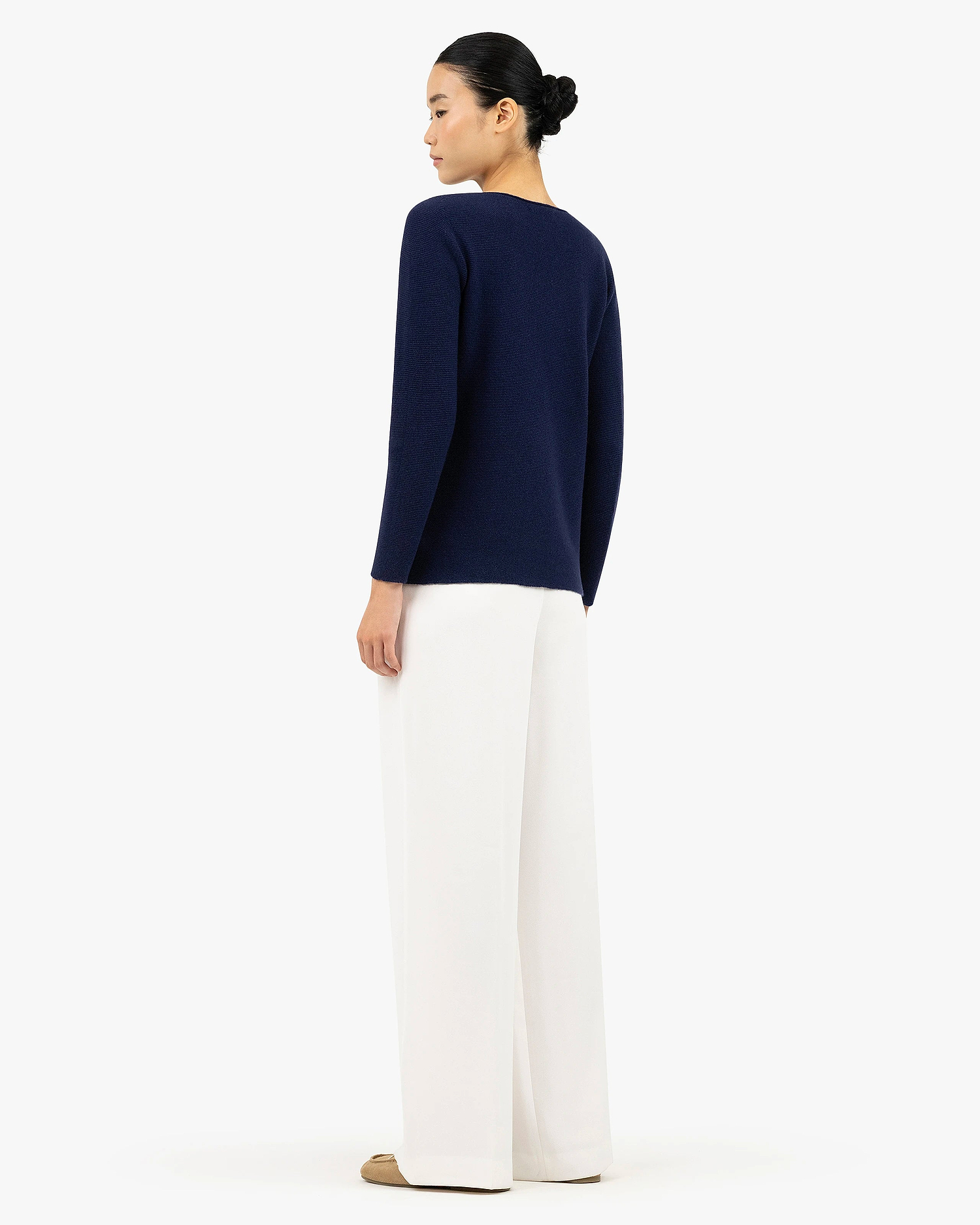 Soffio Boat Neck Sweater - Blue Cashmere