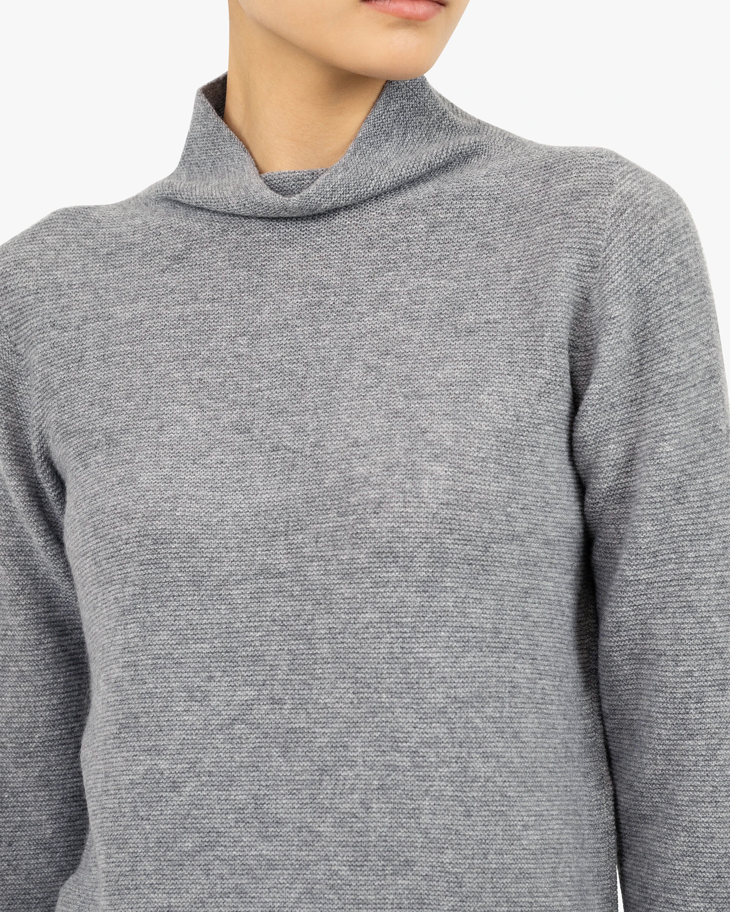 Soffio Mock Neck Sweater - Medium Grey Cashmere