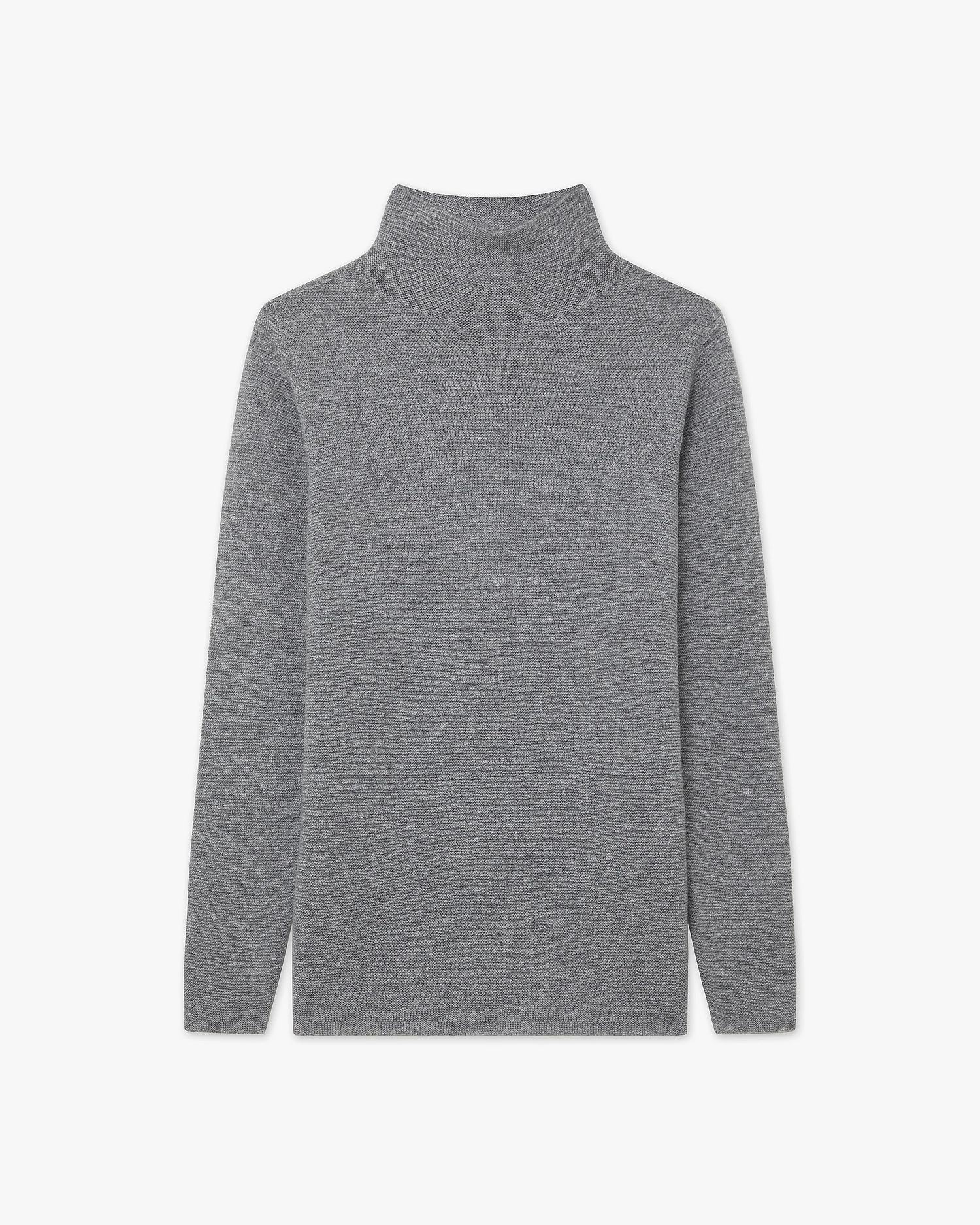 Soffio Mock Neck Sweater - Medium Grey Cashmere