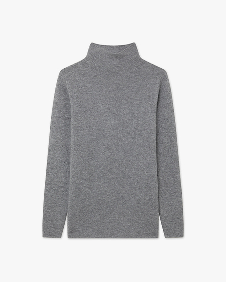 Soffio Mock Neck Sweater - Medium Grey Cashmere