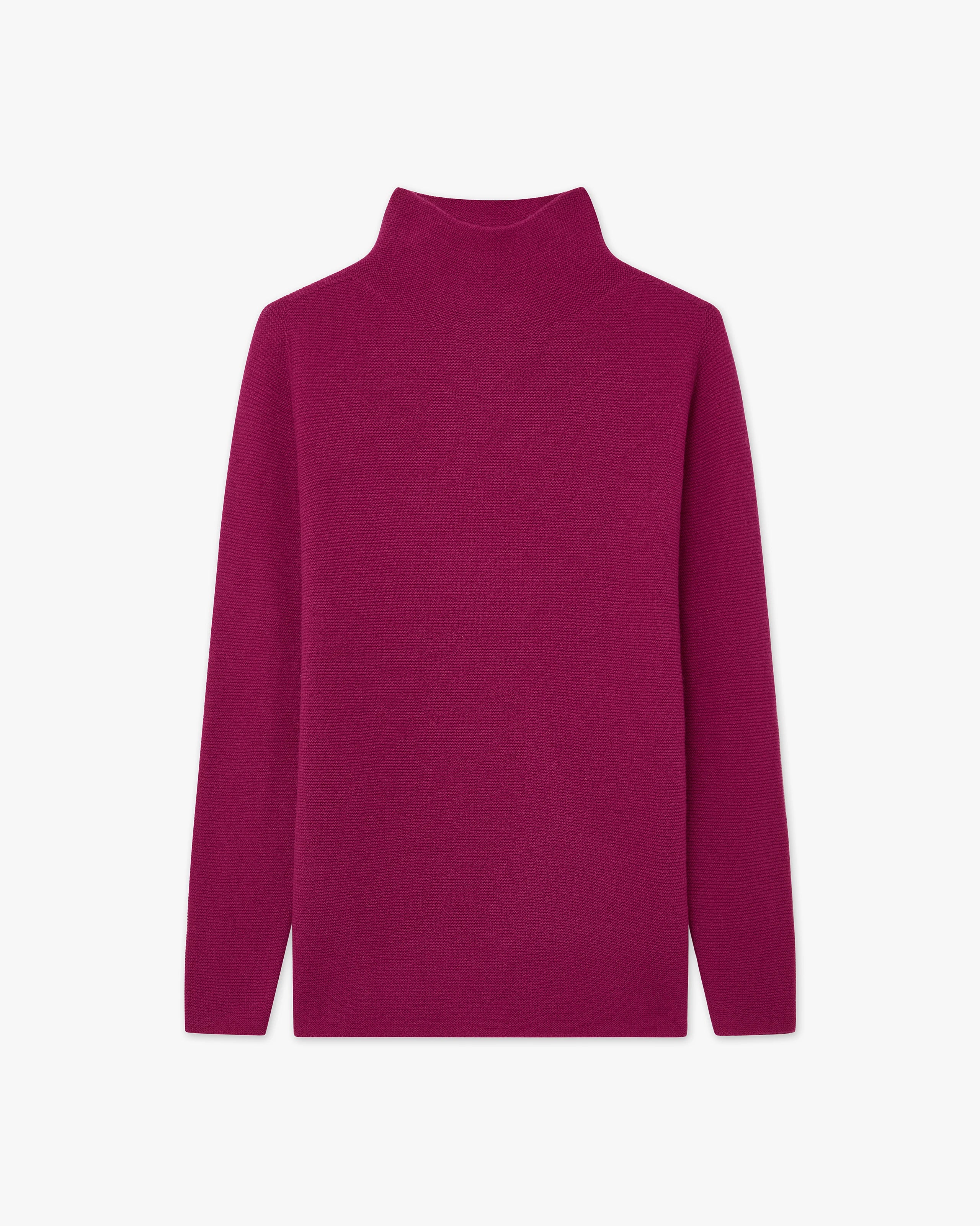 Soffio Mock Neck Sweater - Magenta Cashmere