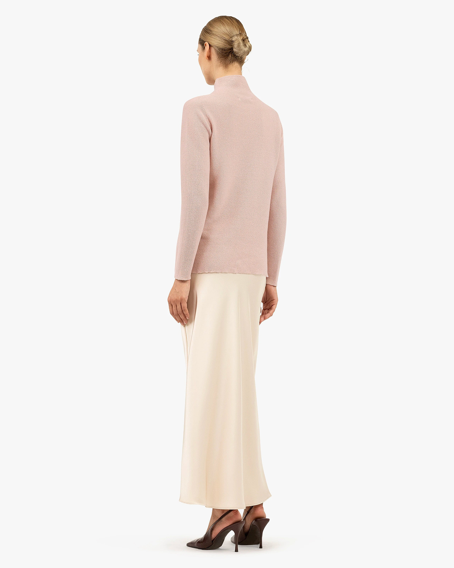 Soffio Mock Neck Sweater - Rose Cashmere