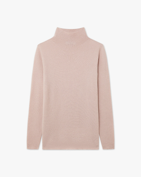 Soffio Mock Neck Sweater - Rose Cashmere