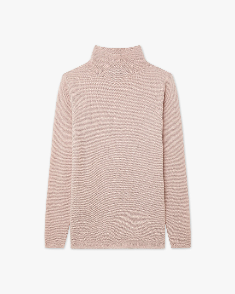 Soffio Mock Neck Sweater - Rose Cashmere