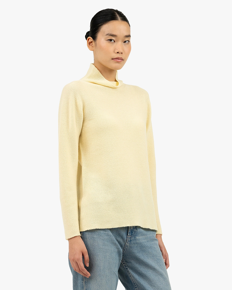 Soffio Mock Neck Sweater - Yellow Cashmere