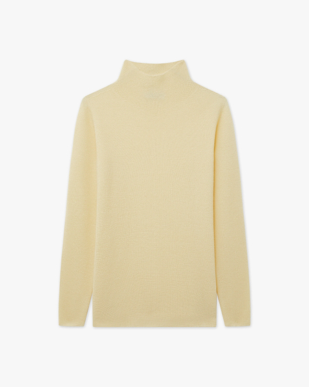 Soffio Mock Neck Sweater - Yellow Cashmere